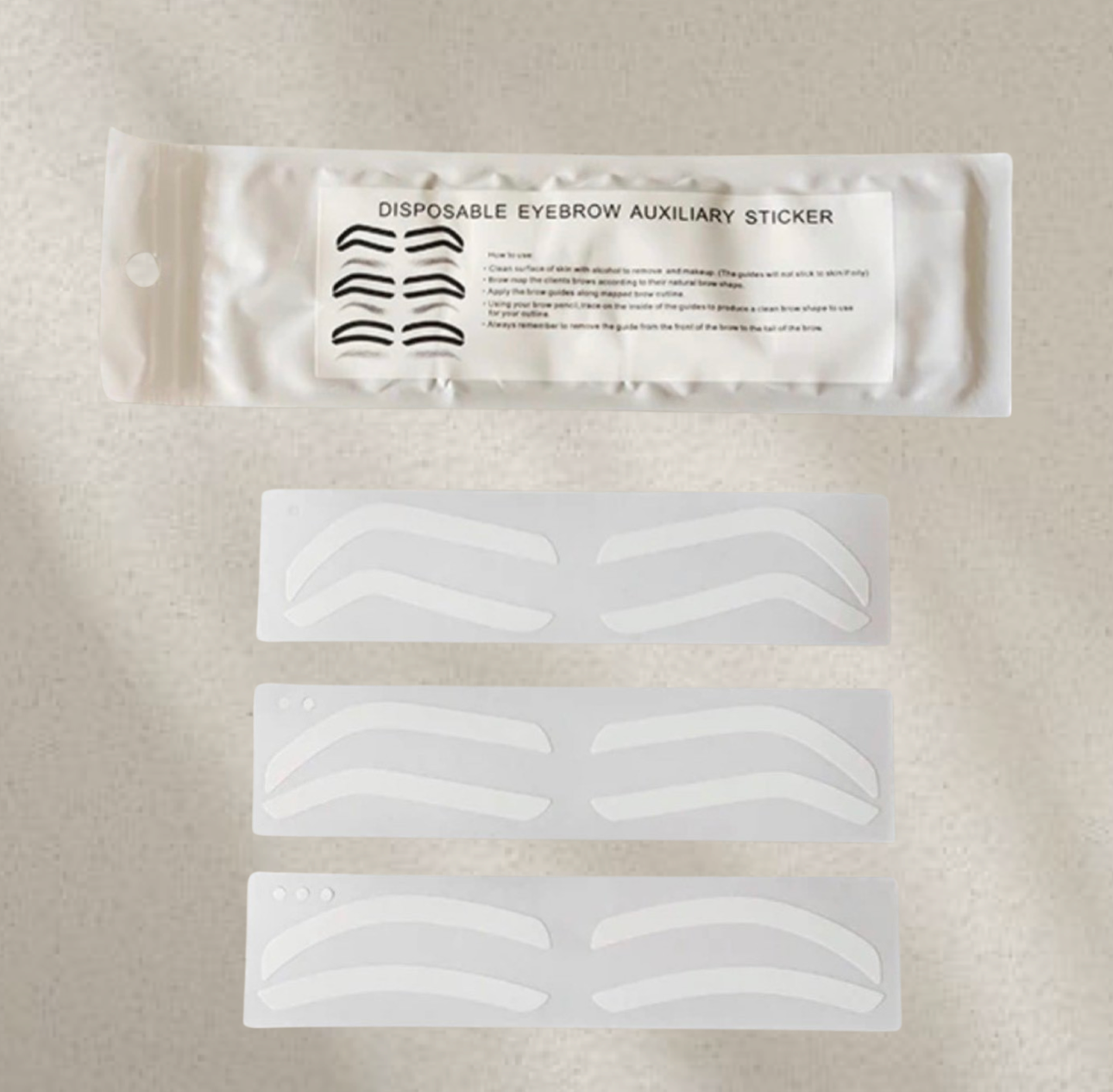 Brow Shaping Stickers - Airbrush Eyebrow Stencil Tape (12 Pieces - 3 Shapes)